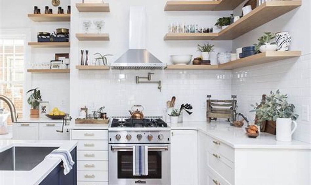 kitchen floating shelves