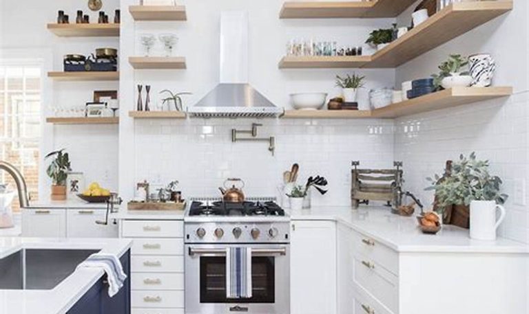 kitchen floating shelves