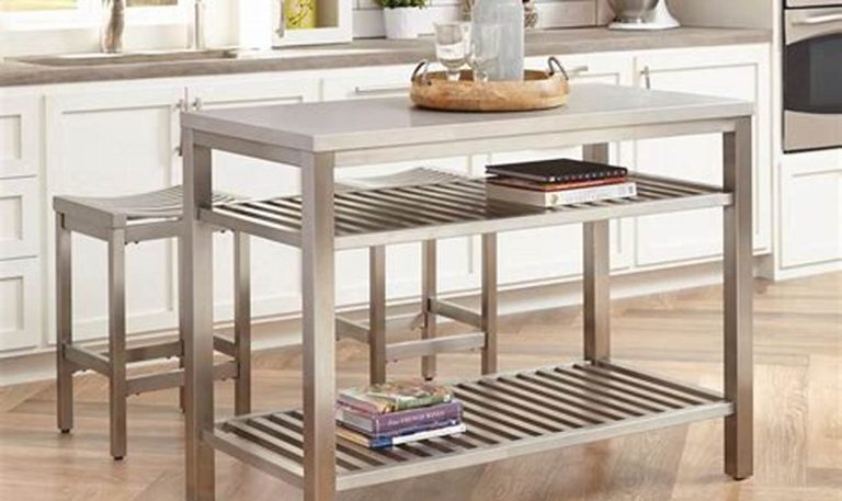 stainless steel kitchen island