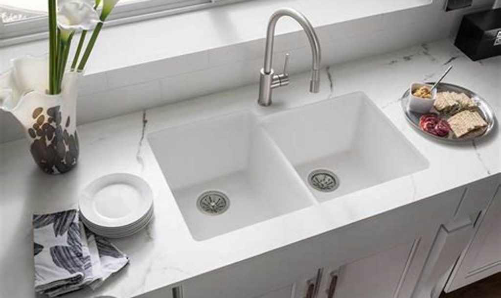 white undermount kitchen sink