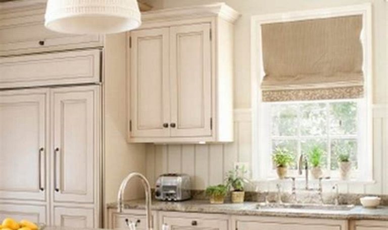 cream colored kitchen cabinets