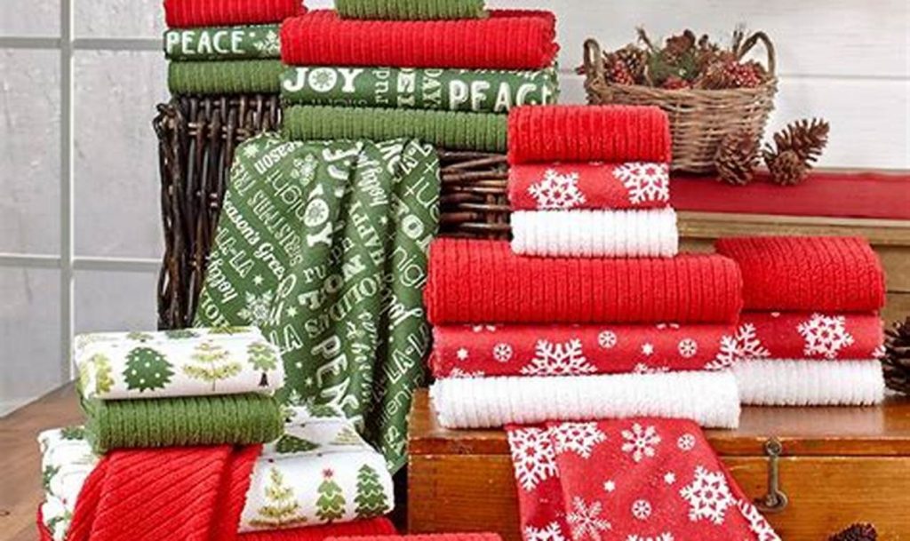 christmas towels kitchen