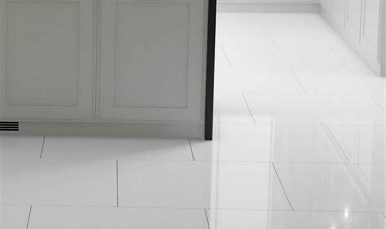 white kitchen floor tiles