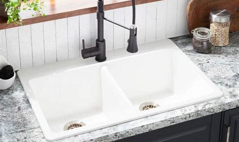 white drop in kitchen sink