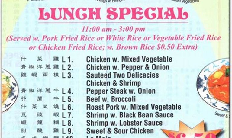 no 1 kitchen menu