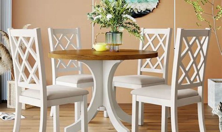 solid wood round kitchen table