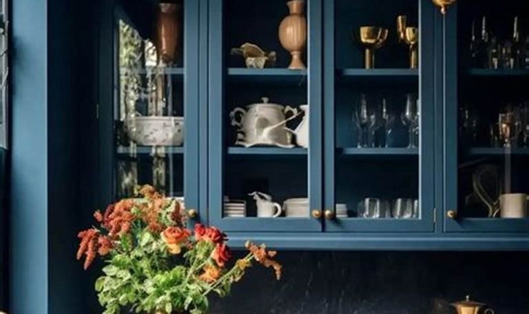 dark blue kitchen