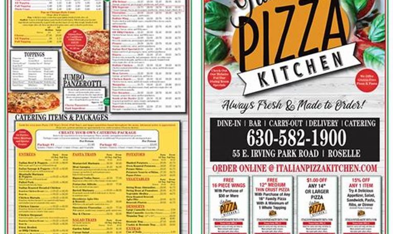 italian pizza kitchen roselle menu