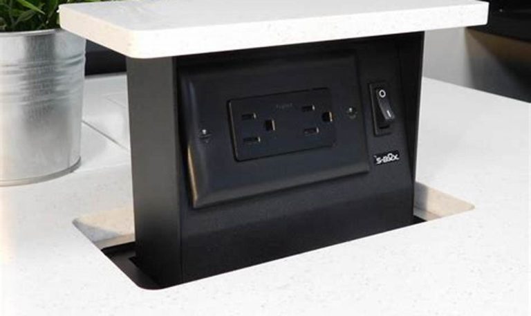 kitchen counter pop up outlet