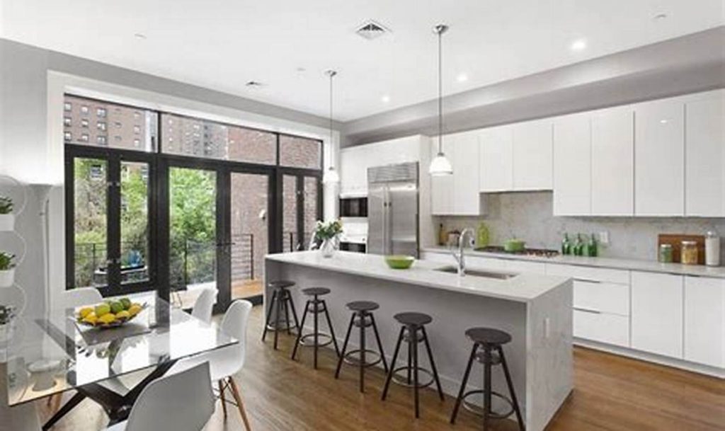 one wall kitchen with island