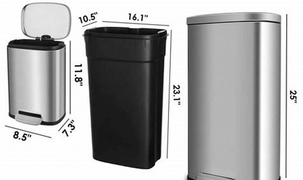 average kitchen trash can size