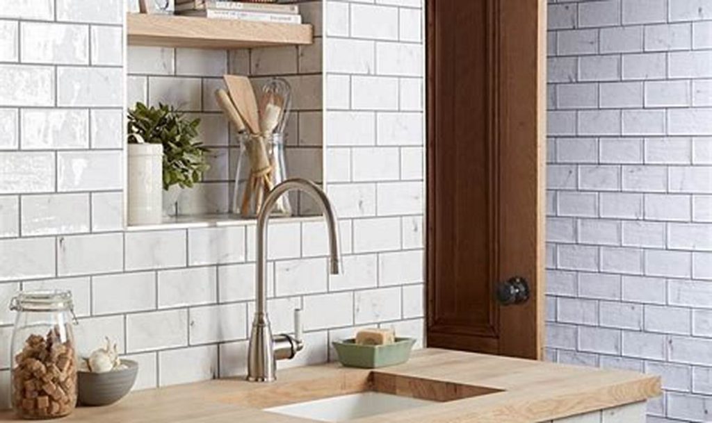 white kitchen tiles