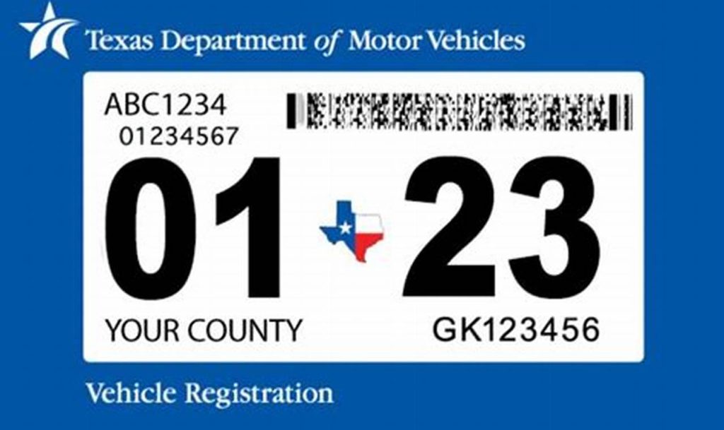 renovación de sticker de placas en texas