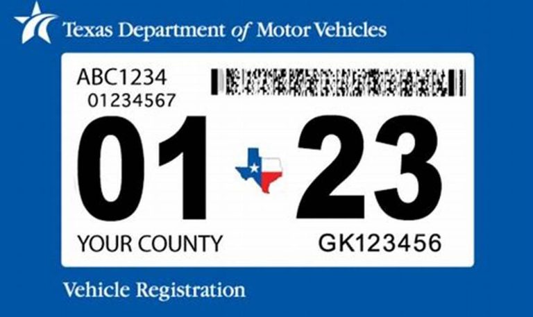 renovación de sticker de placas en texas