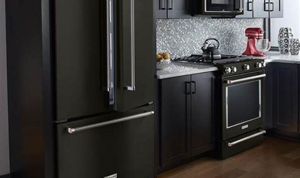 black stainless kitchen appliances
