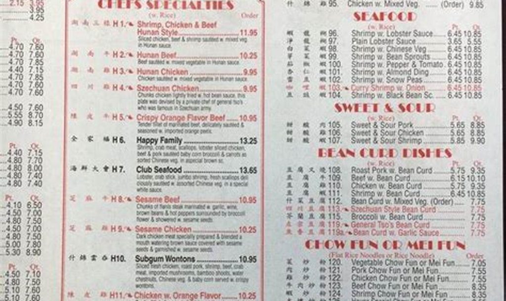 number one china kitchen