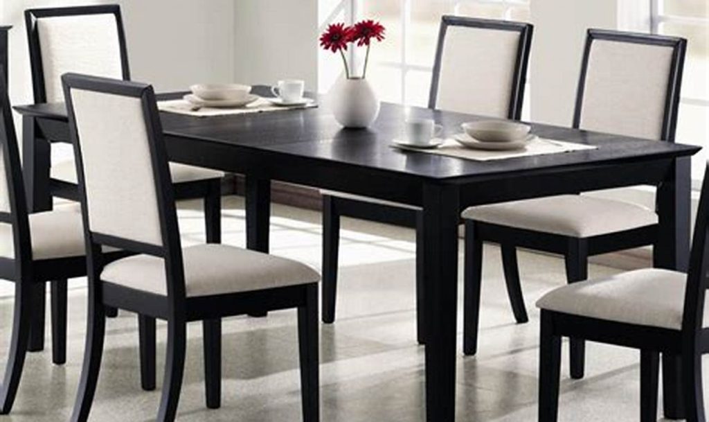 rectangular black kitchen table