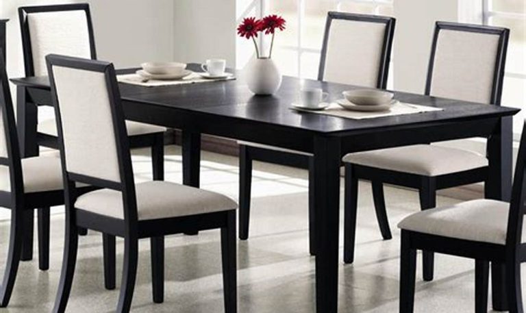 rectangular black kitchen table